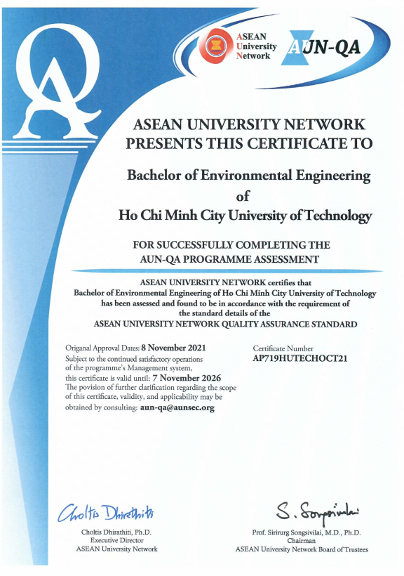 Đạt kiểm định AUN-QA, ngành Kỹ thuật môi trường HUTECH đẩy mạnh trao đổi học thuật khu vực Đông Nam Á 100
