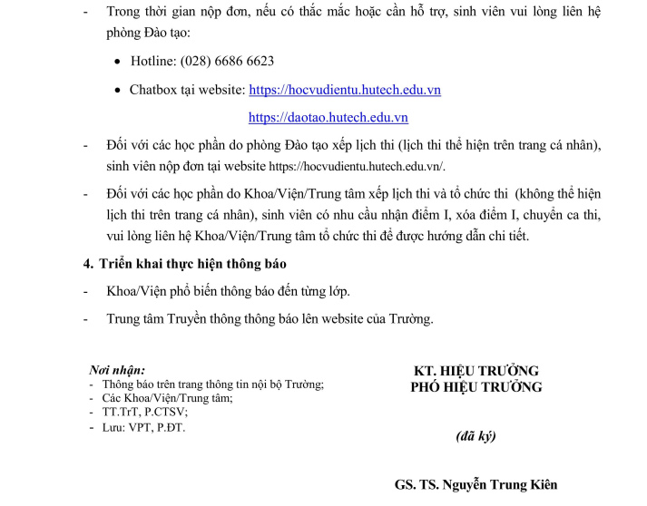 Thông báo lịch thi Học kỳ 2B và Học kỳ phụ - Học kỳ 2 năm học 2025-2026 6