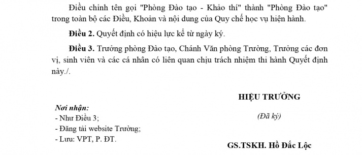 Quyết định V/v sửa đổi, bổ sung một số nội dung trong Quy chế học vụ ban hành theo Quyết định số 1761/QĐ-ĐKC ngày 06 tháng 9 năm 2021 của Hiệu trưởng 4