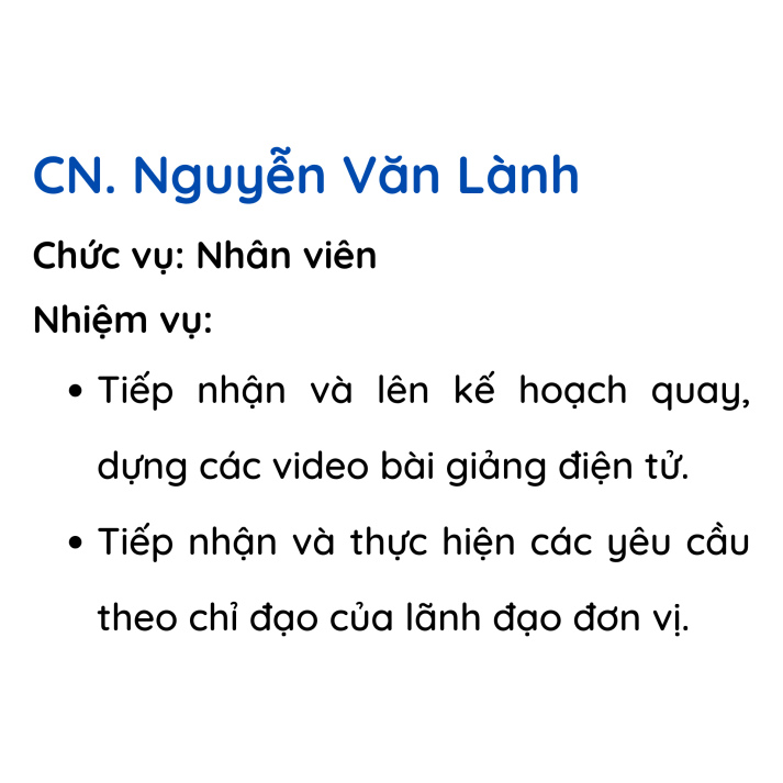 Đội ngũ nhân viên Trung tâm Dạy học số 35