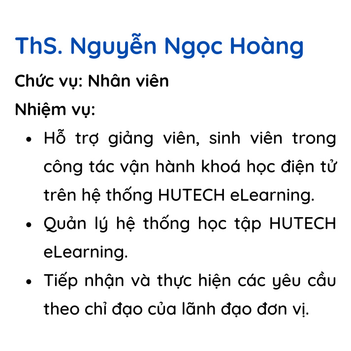 Đội ngũ nhân viên Trung tâm Dạy học số 20