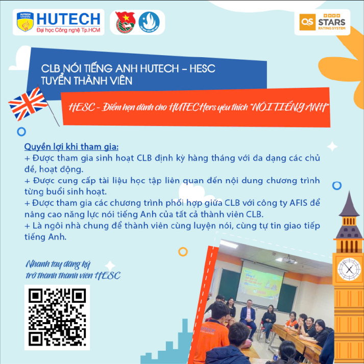 CLB NÓI TIẾNG ANH HUTECH (HESC) TUYỂN THÀNH VIÊN 9
