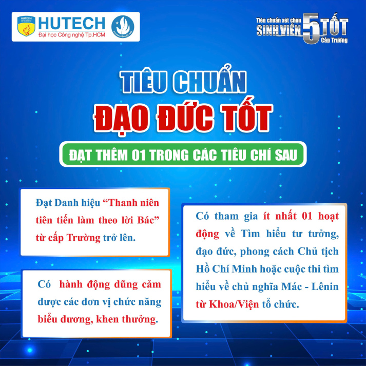 TIÊU CHUẨN XÉT CHỌN DANH HIỆU “SINH VIÊN 5 TỐT” CẤP TRƯỜNG NĂM HỌC 2025 - 2026 27