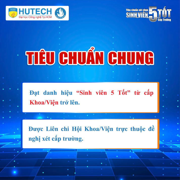TIÊU CHUẨN XÉT CHỌN DANH HIỆU “SINH VIÊN 5 TỐT” CẤP TRƯỜNG NĂM HỌC 2025 - 2026 22