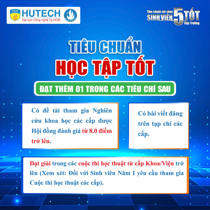 TIÊU CHUẨN XÉT CHỌN DANH HIỆU “SINH VIÊN 5 TỐT” CẤP TRƯỜNG NĂM HỌC 2025 - 2026 32