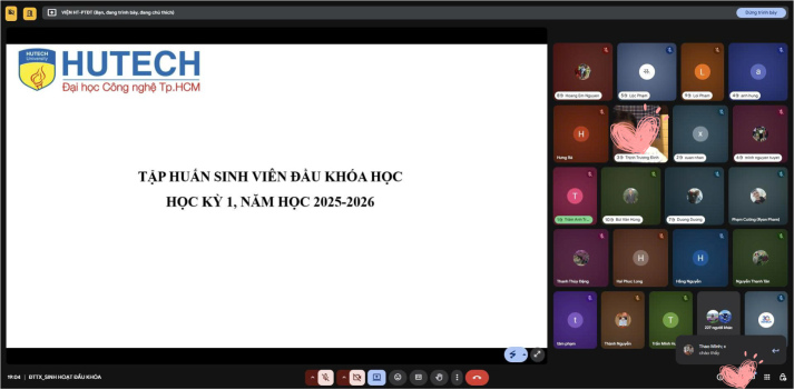 LỊCH SINH HOẠT ĐẦU KHÓA TRỰC TUYẾN CHƯƠNG TRÌNH ĐÀO TẠO TỪ XA – HUTECH 50