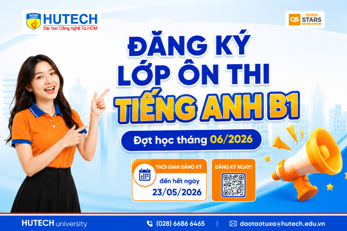 Thông báo tổ chức lớp ôn thi và thi tiếng Anh B1 dành cho học viên Đại học từ xa đợt tháng 06/2026 174