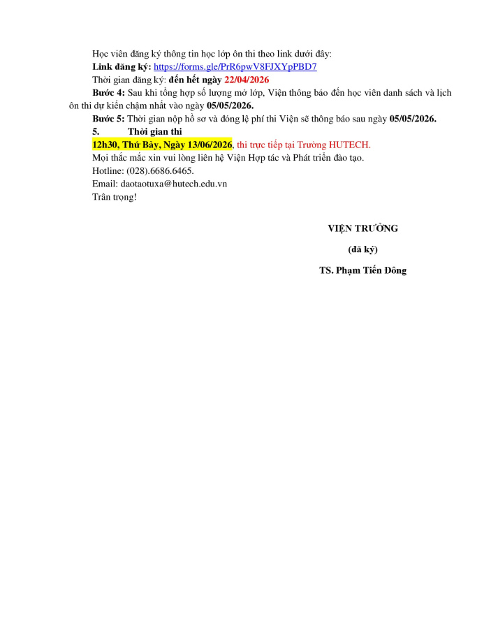 Thông báo đợt ôn thi tiếng anh B1 - khai giảng ngày 11/05/2026 (Dành cho học viên thi tại HUTECH) 14