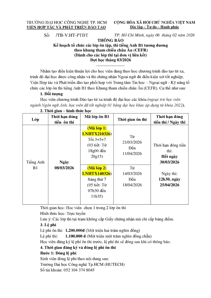 THÔNG BÁO HỌC VÀ THI B1 TẠI CÁC TRẠM - ĐỢT HỌC THÁNG 03/2026 6