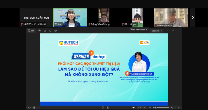 HUTECH mở rộng không gian học thuật qua Webinar tâm lý học về phối hợp các học thuyết trị liệu 17