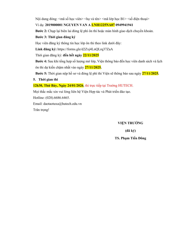 Thông báo đợt ôn thi tiếng anh B1 - Đợt ngày 08/12/2025 (dành cho học viên thi HUTECH) 11