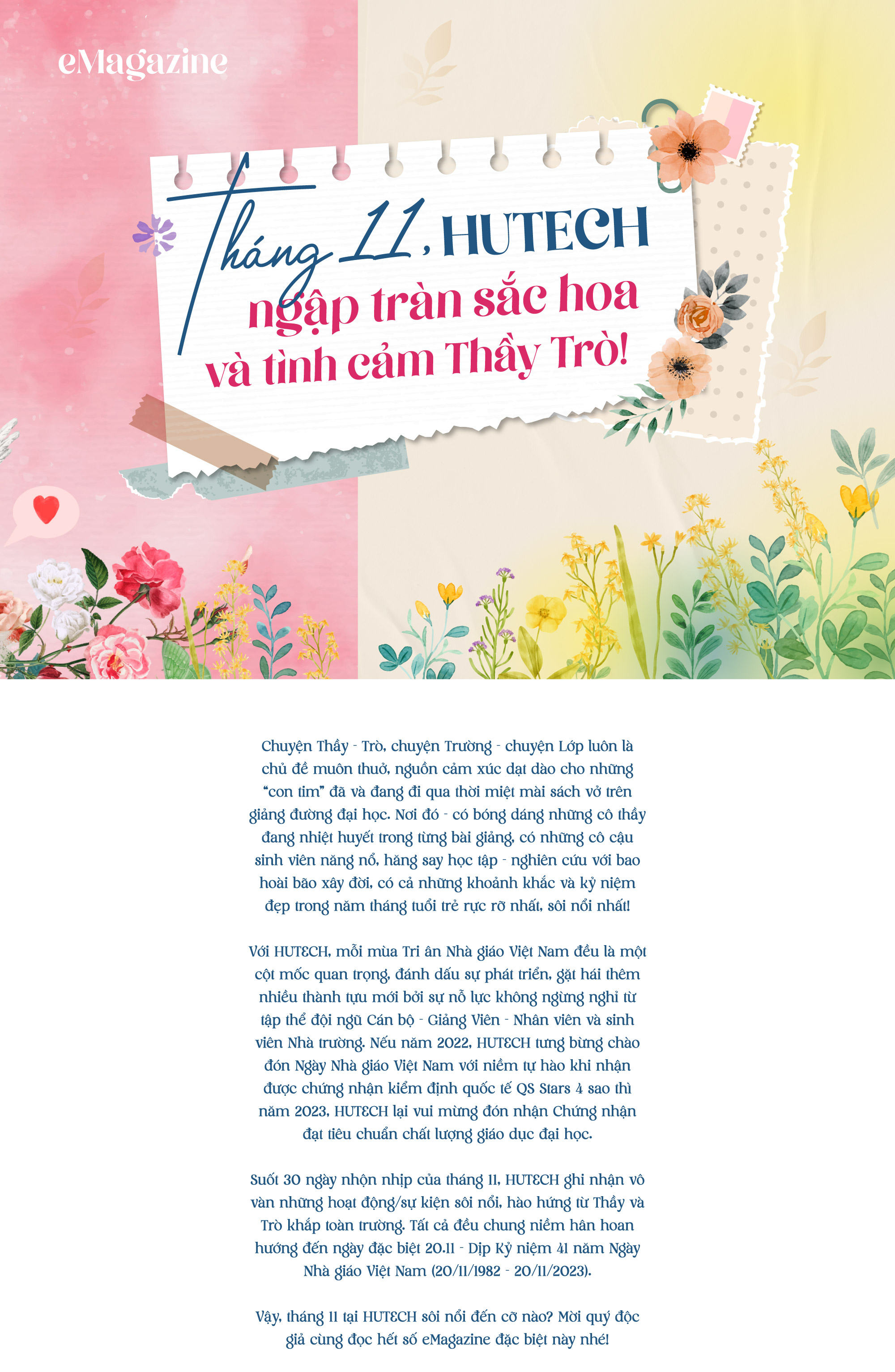 eMagazine: Tháng 11, HUTECH ngập tràn sắc hoa và tình cảm Thầy Trò! 2