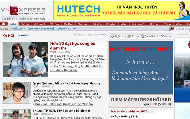 HUTECH Tư vấn trực tuyến tuyển sinh ĐH, CĐ 2012 trên Vnexpress  6