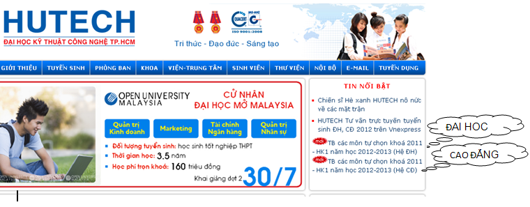 Hướng dẫn các bước đăng ký môn học tự chọn dành cho bậc ĐH, CĐ chính quy ban ngày khóa 2011 14