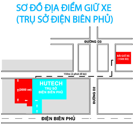 Hướng dẫn sinh viên, học sinh các điểm giữ xe tại HUTECH 11