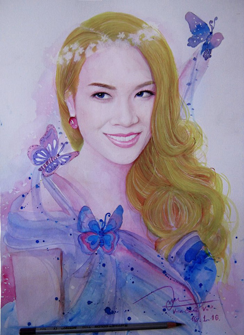 Mỹ Tâm đẹp hút hồn qua nét vẽ của "chàng họa sĩ" Khoa Kiến trúc - Mỹ thuật HUTECH 43