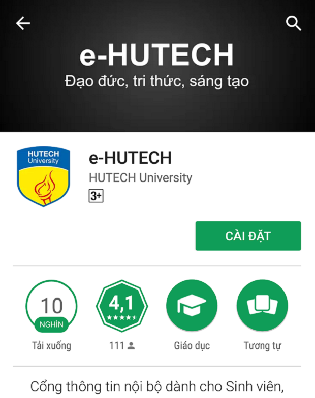 Hướng dẫn sử dụng ứng dụng e – HUTECH 49
