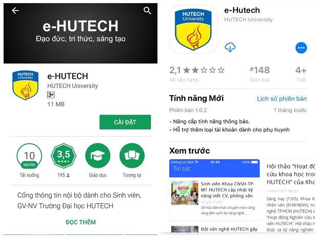 Hướng dẫn sử dụng ứng dụng E-HUTECH với 3 bước đơn giản