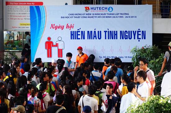 Ngày hội "Hiến máu tình nguyện" chính thức bắt đầu từ 6g30 sáng mai tại HUTECH 475A Điện Biên Phủ 5