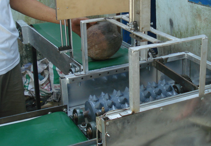“Dried coconut peeling machine” – representative of HUTECH at 2011 Robocon Techshow 9