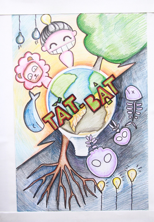 SV HUTECH vẽ tranh cổ động hưởng ứng chiến dịch Giờ Trái đất 2014 20