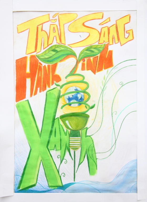 SV HUTECH vẽ tranh cổ động hưởng ứng chiến dịch Giờ Trái đất 2014 27