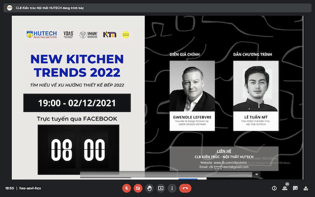 Khoa Kiến trúc Mỹ thuật phối hợp cùng Hiệp hội thiết kế VDAS tổ chức webinar trực tuyến “Tìm hiểu về xu hướng thiết kế bếp 2022 27