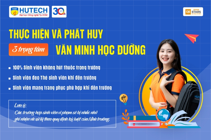 Sinh viên HUTECH cùng lan tỏa “Văn minh học đường” với 3 trọng tâm 9