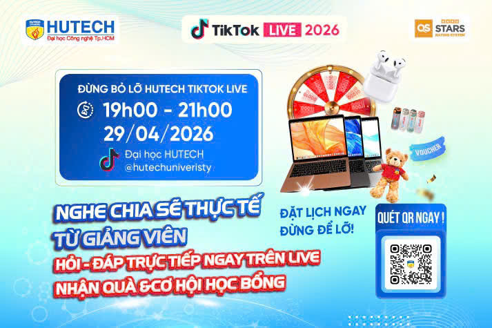 [HUTECH TIKTOK LIVE 2026] Thí sinh mở rộng lựa chọn tương lai với Thú y, Thanh nhạc & Quản lý thể dục thể thao vào 29/4 tới 51