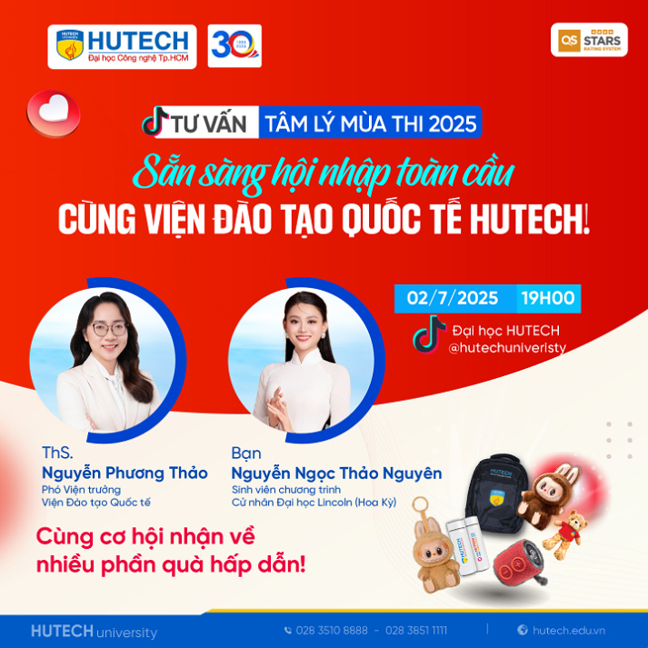 [HUTECH TIKTOK LIVE 2025] Cùng Viện Đào tạo Quốc tế HUTECH “mở hộp” lộ trình hội nhập vào ngày 02/7 tới! 10