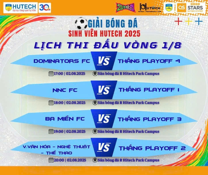 [Giải Bóng đá Sinh Viên HUTECH 2025] Hoàn tất 12 suất vào vòng 1/8, vòng playoff chờ gọi tên 04 đội cuối cùng 182