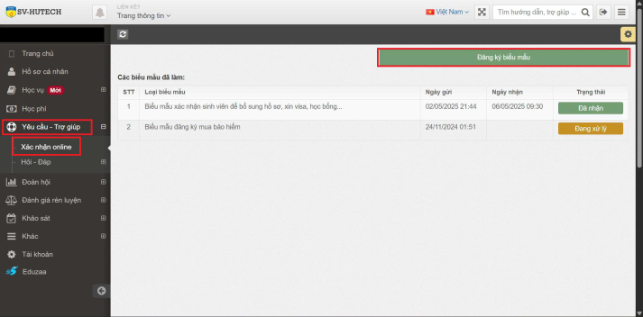 Hướng dẫn 3 bước thực hiện giấy xác nhận sinh viên trực tuyến 87