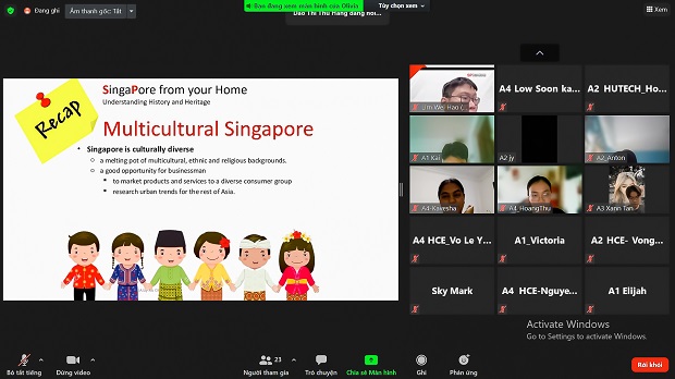 Sinh viên Ngôn ngữ Anh giao lưu văn hóa trực tuyến cùng sinh viên Đại học Singapore Polytechnique