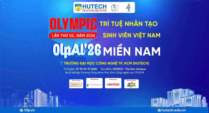 HUTECH đăng cai Olympic Trí tuệ nhân tạo sinh viên 2026 khu vực miền Nam vào 01/11 tới 9