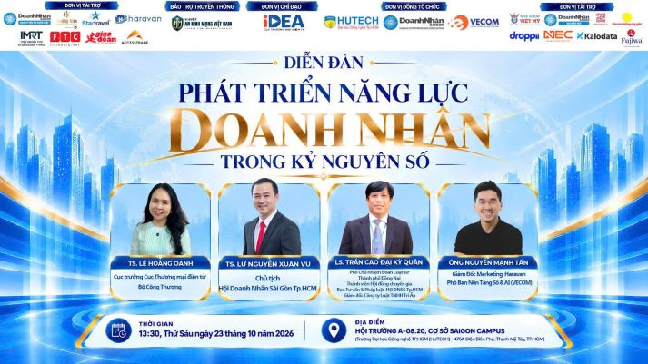 Sinh viên HUTECH khám phá “luật chơi” kinh doanh thời AI cùng chuyên gia ngày 23/10 tới 13