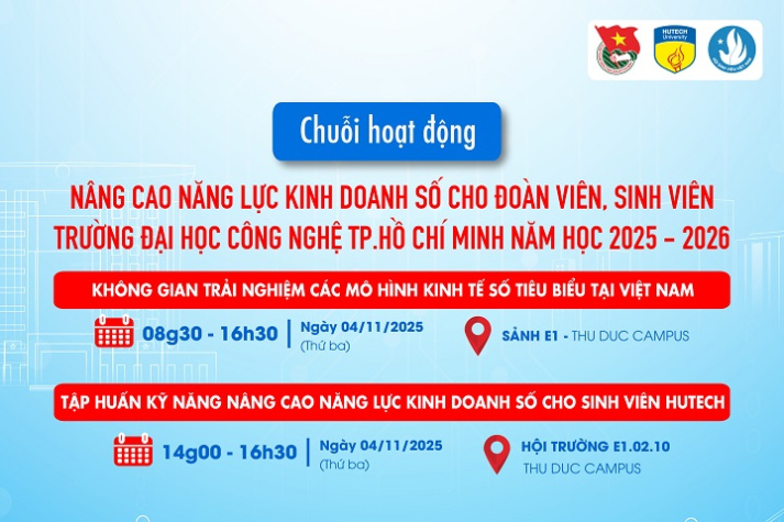 Bắt đầu Tuần lễ Sinh viên HUTECH tiên phong phát triển khoa học, công nghệ, đổi mới sáng tạo và chuyển đổi số năm 2025 từ ngày 31 đến 52 tháng 10