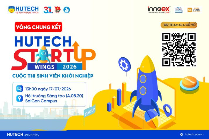 Top 09 dự án sẵn sàng tranh tài tại Chung kết HUTECH Startup Wings 2026 vào 17/7 tới 9