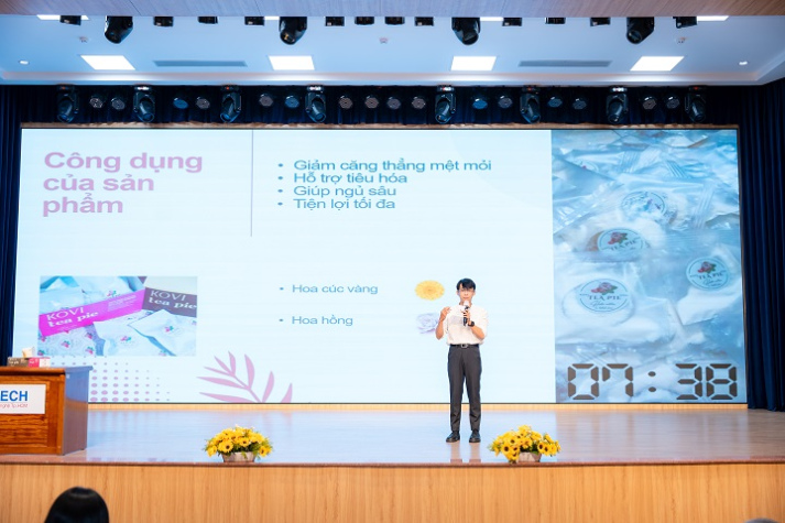 Chung kết HUTECH Startup Wings 2025: Trà sữa thảo mộc dạng viên nén TEA PIE lên ngôi Quán quân 61