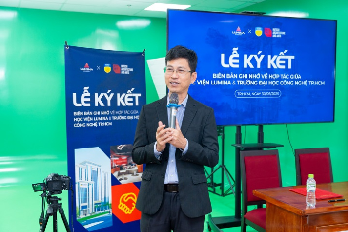 HUTECH khánh thành phòng thực hành ngành Nghệ thuật số trị giá hơn 2 tỷ đồng, ký kết MOU cùng Học viện Lumina 14