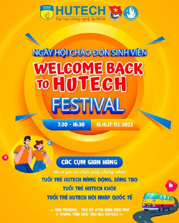 Ngày hội Chào đón Sinh viên HUTECH 2022 sẽ diễn ra từ ngày 15/02