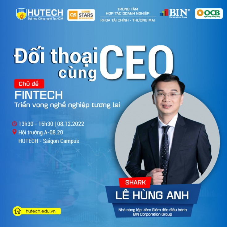 Diễn giả của chương trình là ông Lê Hùng Anh - Nhà sáng lập kiêm Tổng Giám đốc BIN Corporation Group