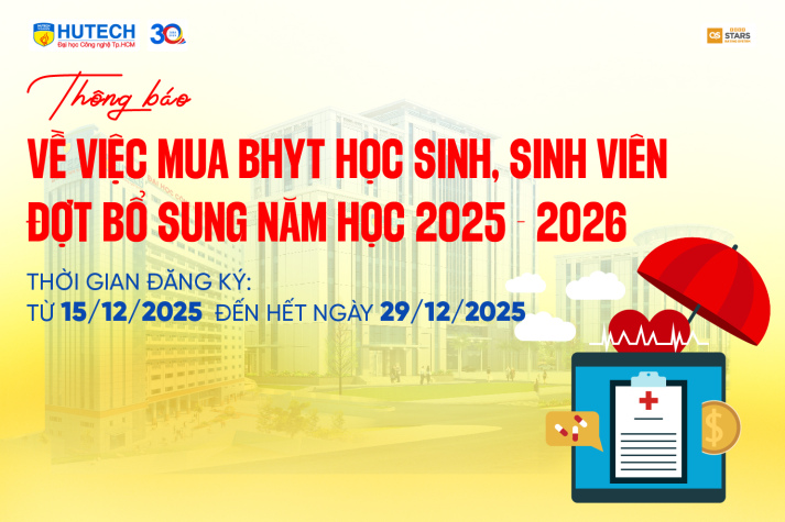 HUTECH thông báo mua Bảo hiểm y tế - Đợt bổ sung năm học 2025-2026 từ nay đến 29/12 76