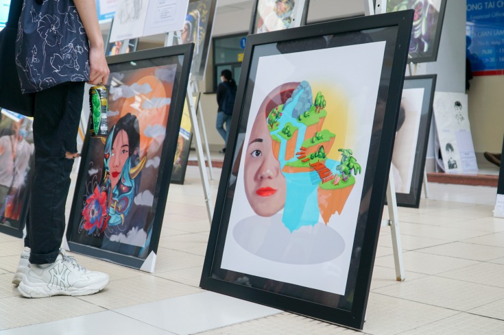 Sinh viên ngành Thiết kế đồ họa gây ấn tượng với loạt đồ án kết thúc môn học Hình họa mỹ thuật HUTECH 3