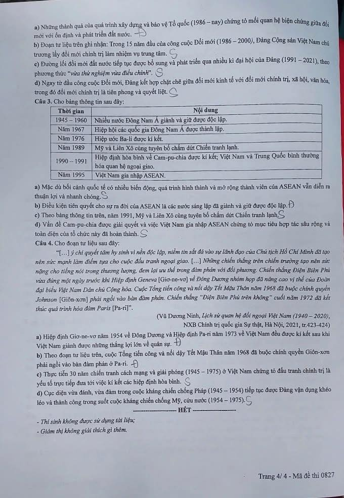 [Mới] - Đề thi tốt nghiệp THPT môn Lịch sử và gợi ý giải đề 45