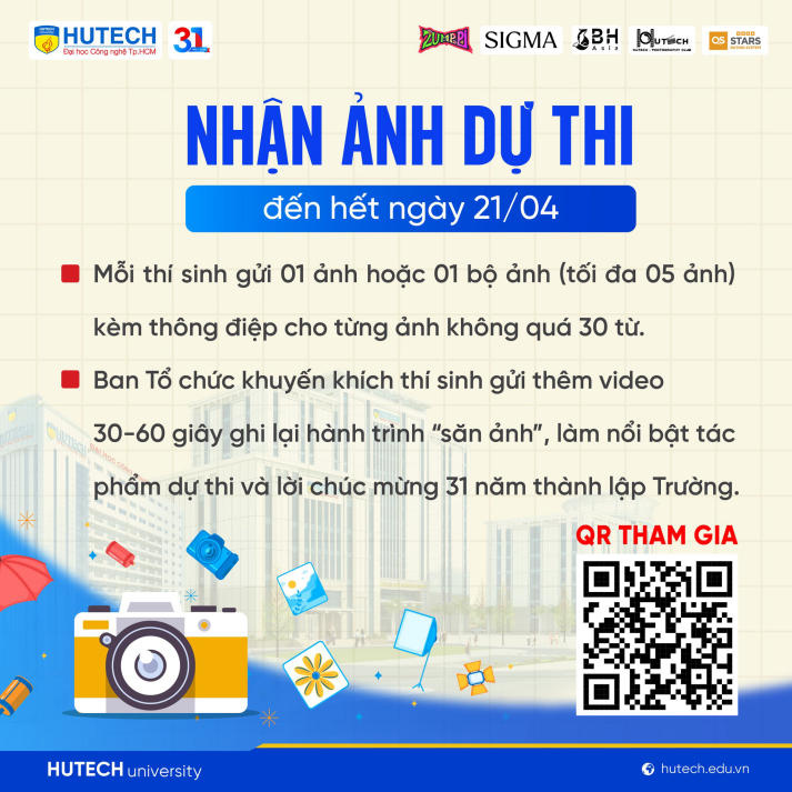 Hạn cuối gửi video, hình ảnh dự thi HUTECH Photo Awards 2026 vào 21/4 26