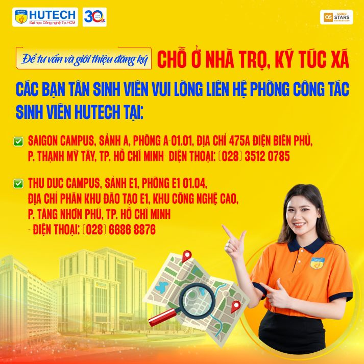 Hơn 3.500 chỗ ở ký túc xá và nhà trọ đã sẵn sàng chào đón tân sinh viên HUTECH 114