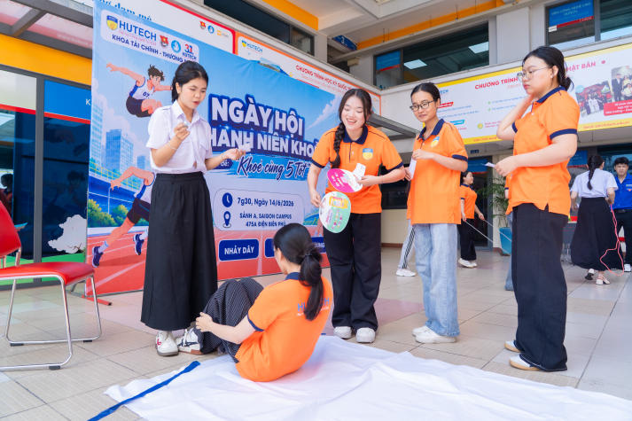 Sinh viên Khoa Tài chính - Thương mại bứt phá thể lực tại Ngày hội Thanh niên khỏe 64