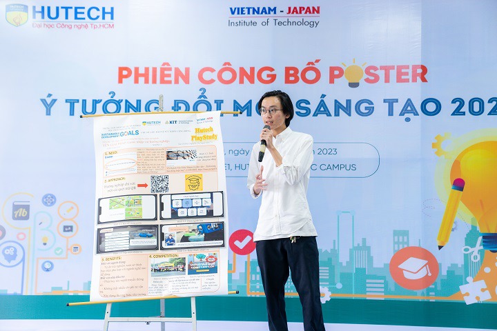 Nhiều giải pháp của sinh viên HUTECH được đánh giá cao tại phiên công bố Poster “Ý tưởng đổi mới sáng tạo 2023” 95