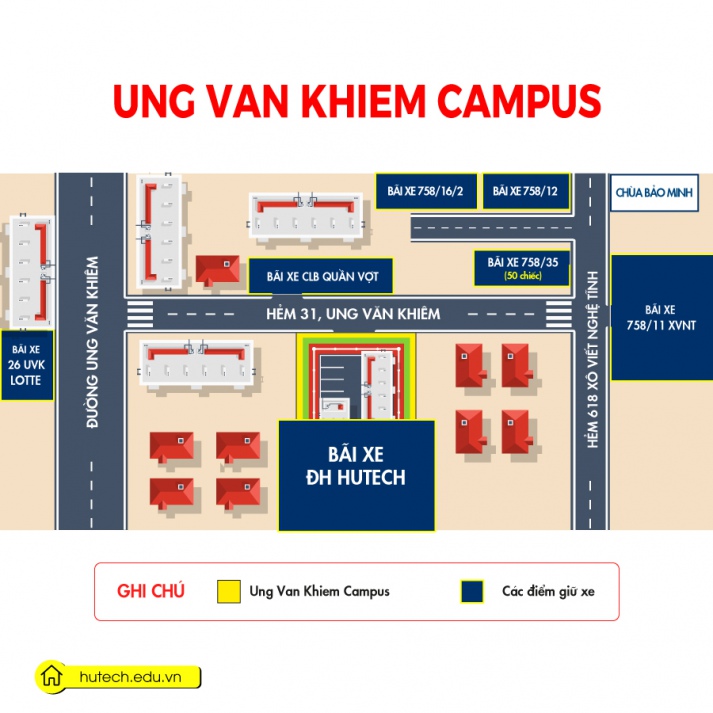 Hướng dẫn sơ đồ bãi gửi xe tại các cơ sở của HUTECH năm học 2024 - 2025 36