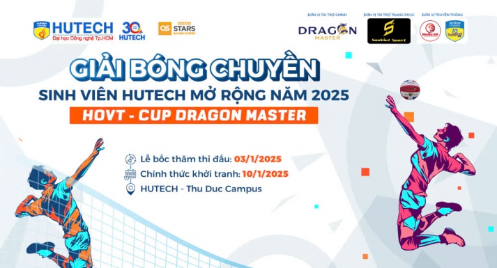 Giải Bóng chuyền sinh viên HUTECH mở rộng năm 2025 - CUP DRAGON MASTER sẽ chính thức khởi tranh vào 10/1 15